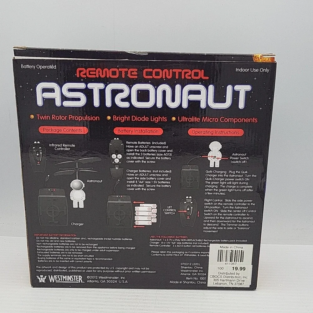 Westminster Remote Control Astronaut RC Copter Twin Rotor Ultralite 1001